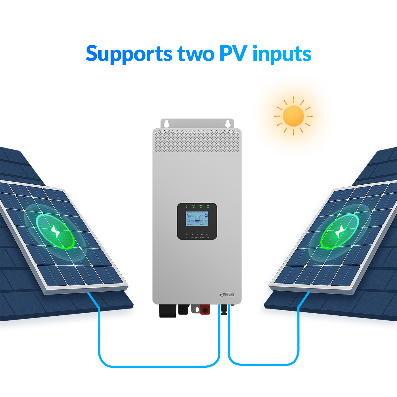 Epever Inverter Dc 24V 48V to  - đánh giá và giá Hybrid Solar Inverter 5.5Kw Mppt 48V