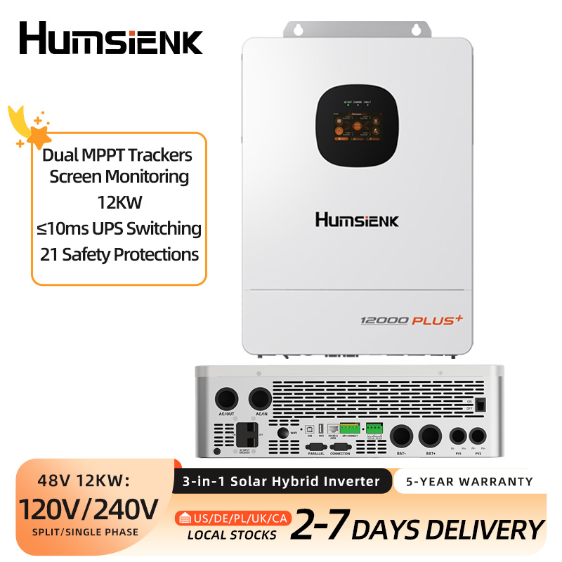 Humsienk 48V 12KW/8KW 3-in-1 S - đánh giá và giá Mppt Hybrid Inverter 48V 8Kw 3 Phase