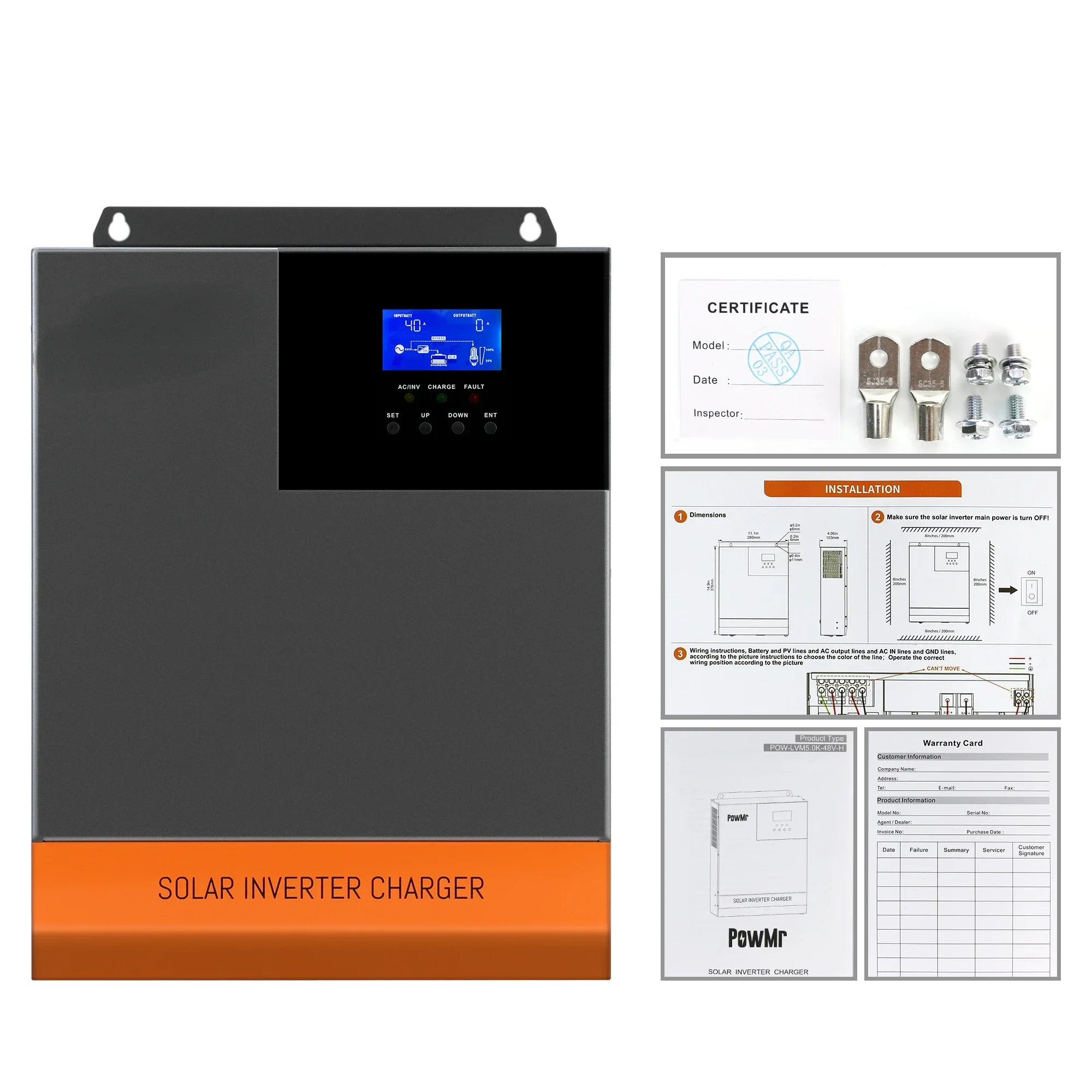 5.5kW MPPT 100A optical 220V 4 - đánh giá và giá Hybrid Solar Inverter 5.5Kw Mppt 48V