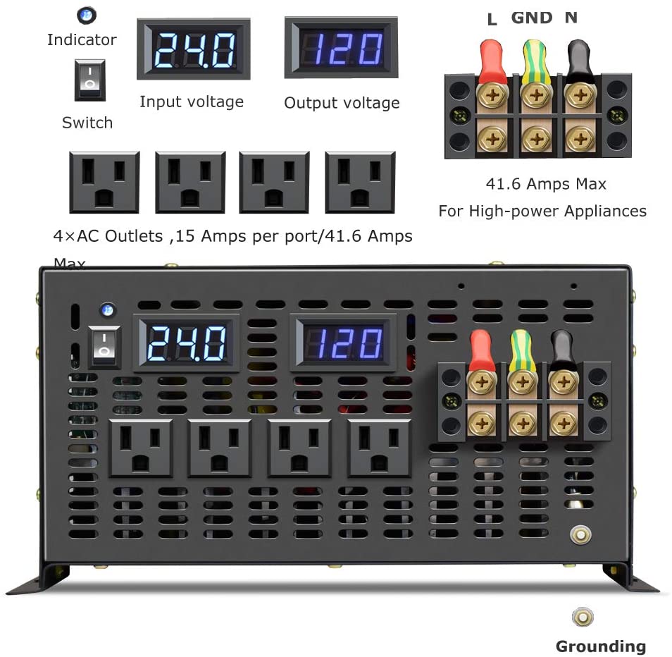 Off Grid Pure Sine Wave Solar  - đánh giá và giá Pure Sine Wave Inverter 5000W 48V 220V